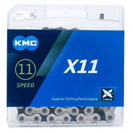 Цепь 11 ск. 118зв. silver/black KMC X11 с замком NEW BOX
