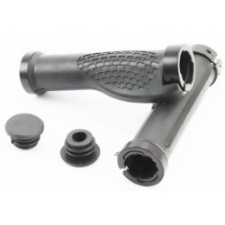 Ручки руля 130мм с зажимом Lock-On с двух сторон, эргономичные, чёрные Китай