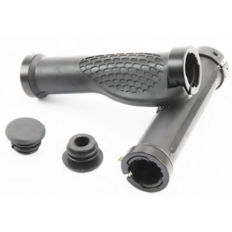 Ручки керма 130мм з затискачем Lock-On з двох сторін, ергономічні, чорні Китай