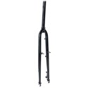 Вилка 28" жесткая disc/v-br ST 1-1/8 безрезная шток-290мм под эксцентрик черный длина ног 500мм, шир 80мм