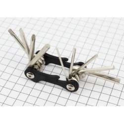 Мультитул KEN TECH KL-9834A черный+СР 10 функций: шестигранники, отвёртки, открывашка