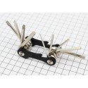 Мультитул KEN TECH KL-9834A чорний + СР 10 функцій: шестигранники, викрутки, відкривачка