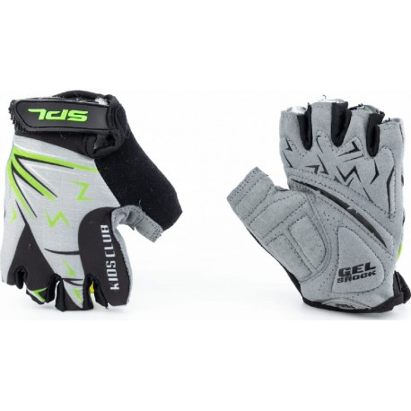 Перчатки дитячі без пальців (4-6 років) з м'якими вставками під долоню, чорно-сіро-зелені SKG-1553 SPELLI