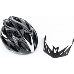 Шолом велосипедний S (50-54 см) знімний козирок, 18 вент. отворів, чорно-сірий AVHM-02 AVANTI