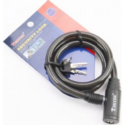 Замок противоугонный тросовый 800х10мм под ключ, TY414 Tonyon