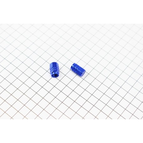 Колпачок ниппеля "ШЕСТИГРАННИК", алюминиевый, синий 2шт Китай