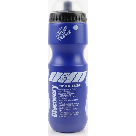 Фляга пластикова 550мл, з захисною кришкою, синя з малюнком білим "Trek" Китай
