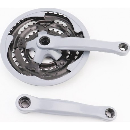 УЦЕНКА вело Шатуны "квадрат" 170мм, 48.38.28T MTB, серые GR 01 (битая пластик защита, возможны потертости) Китай