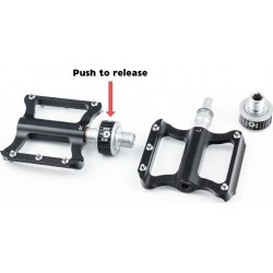 Педали MTB 9/16" (94x82x20мм) со съёмными шипами, пром-подшипник (6х13х5) чёрные K349F GINEYEA