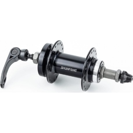 Втулка задня MTB алюмінієва 14Gx36H під вільнобіг, Disk-brake, 2 пром-підшипники 6200 2RS, кріпл. ексцентрик, чорна SF-A210RB SH