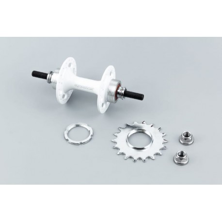 Втулка задняя FIX  36H с фиксированной передачей 18Т, резьба Flip-Flop, 2 пром  гайка, белая KT-DP6R QUANDO