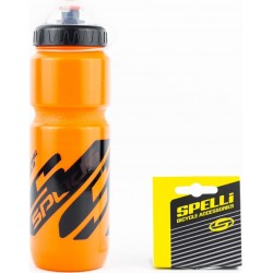 Фляга пластикова 800мл, з захисною кришкою, помаранчево-чорна SWB-528-L SPELLI