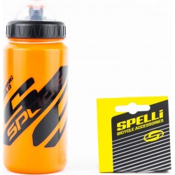 Фляга пластикова 600мл, з захисною кришкою, помаранчево-чорна SWB-528-М SPELLI
