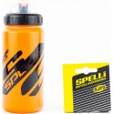 Фляга пластикова 600мл, з захисною кришкою, помаранчево-чорна SWB-528-М SPELLI
