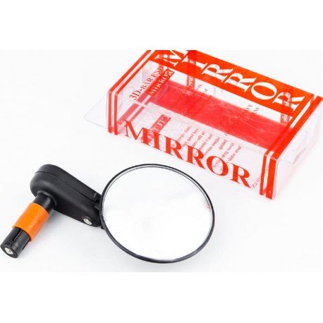 Зеркало круглое, регулируемое, крепл. в торец руля, чёрное SBM-2002B SPELLI