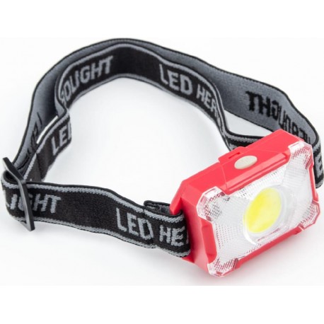 Фонарь налобный COB, под батарейки 3хAAA, красный J-1301 (без батареек) Китай