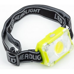 Фонарь налобный COB, под батарейки 3хAAA, салатовый J-1302 (без батареек) Китай