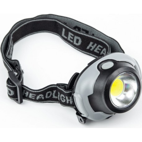 Ліхтар налобний COB, під батарейки 3хAAA, чорно-сірий KX-1801 (без батарейок) Китай