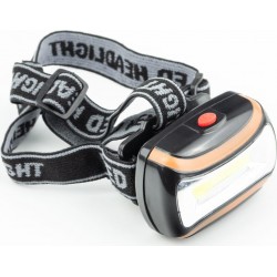 Фонарь налобный COB, под батарейки 3хAAA, чёрный CH-2016 (без батареек) Китай