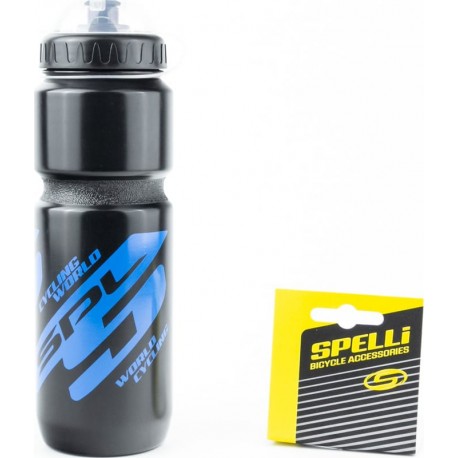 Фляга пластикова 800мл, з захисною кришкою, чорно-синя SWB-528-L SPELLI