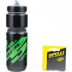Фляга пластиковая 800мл, с защитной крышкой, чёрно-зелёная SWB-528-L SPELLI