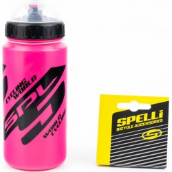 Фляга пластиковая 600мл, с защитной крышкой, розово-чёрная SWB-528-M SPELLI