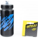 Фляга пластикова 600мл, з захисною кришкою, чорно-синя SWB-528-M SPELLI