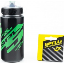 Фляга пластикова 800мл, з захисною кришкою, чорно-зелена SWB-528-M SPELLI