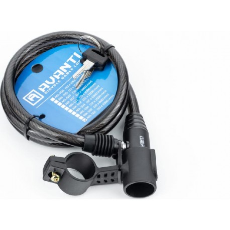 Замок протиугінний тросовий 1000х10мм під ключ, кріпл. за трубу сидіння, AGL-102 AVANTI