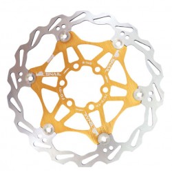 Тормозной диск 160мм, крепл. 6 болтов, на алюминиевом пауке, золотистый FD-01 SNAIL