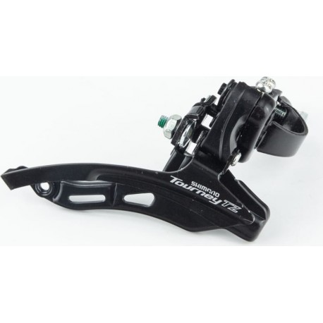 Перекидка цепи передняя с верхней тягой, крепл. 31,8мм, под звезду 42Т, чёрная FD-TZ 500 SHIMANO