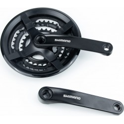 Шатуны "квадрат" 170мм, 48.38.28T MTB, алюминиевые, чёрные Tourney FC-TY301 SHIMANO