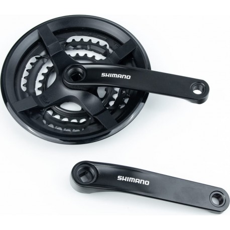 Шатуны "квадрат" 170мм, 48.38.28T MTB, алюминиевые, чёрные Tourney FC-TY301 SHIMANO