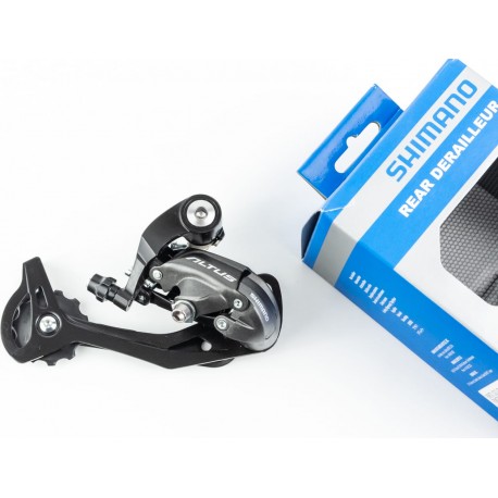 Перекидка цепи задняя 9зв. крепл. болт, чёрно-серая ALTUS RD-M370 (в упаковке) SHIMANO