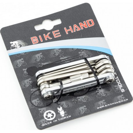 Ключ-набор 9 предметов (шестигранники 2,2.5,3,4,5,6,8мм, отвёртки прямая и фигурная), YC-262 BIKE HAND