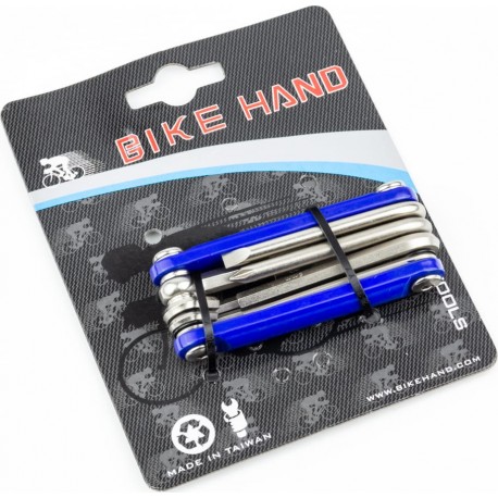 Ключ-набір 9 предметів (шестигранники 2,2.5,3,4,5,6,8мм, викрутки пряма та фігурна), синій YC-262 BIKE HAND
