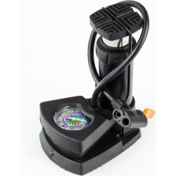 Насос ножний "підлоговий" алюмінієвий з манометром, 160 psi/11 bar, під штуцера Schrader&Presta, чорний Китай