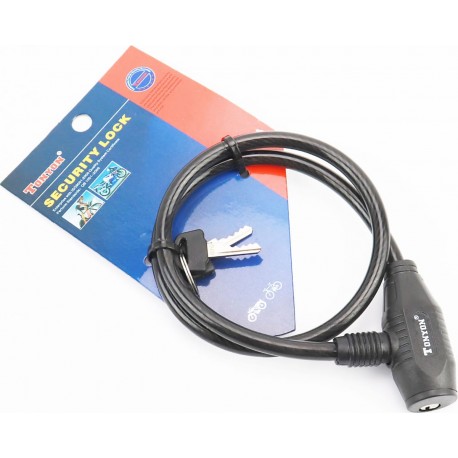 Замок противоугонный тросовый 650х8мм под ключ, TY420 Tonyon