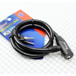 Замок протиугінний тросовий 900х10мм під ключ, TY414 Tonyon