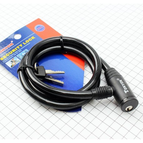 Замок протиугінний тросовий 900х10мм під ключ, TY414 Tonyon