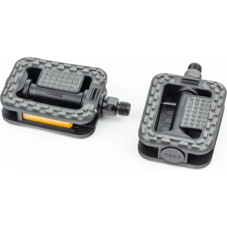 Педалі CITY 9/16" (110x73x27мм) пластикові, чорно-сірі WP-302 Neco