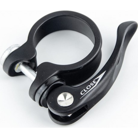 Затискач (хомут) труби сидіння MTB 31,8мм, кріпл. ексцентрик, алюмінієвий, чорний AT-109 ZOOM
