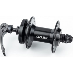 Втулка передняя MTB алюминиевая 14Gx36H, Disk-brake, 2 пром-подшипники 6200 2RS, крепл. эксцентрик, чёрная MS31F Neco