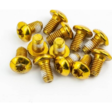 Болт гальмівного диска M5x9мм, під ключ Т25, 12шт к-кт, золотистий Китай