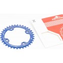 Зірка передня MTB Narrow Wide 36Т (BCD:104мм), алюмінієва, синя Motsuv
