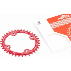 Зірка передня MTB (Oval) Narrow Wide 36Т (BCD:104мм), алюмінієва, червона Motsuv