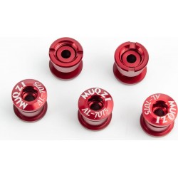 Бонки (болти) 6,5/10мм для кріплення одинарної зірки, алюмінієві, червоні 5шт к-кт MUQZI