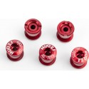 Бонки (болти) 6,5/10мм для кріплення одинарної зірки, алюмінієві, червоні 5шт к-кт MUQZI
