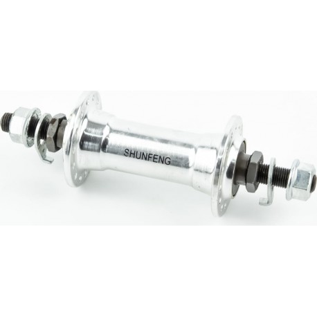 Втулка передняя MTB алюминиевая 14Gx28H, V-brake, крепл. гайка Китай