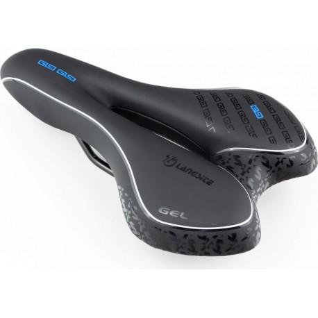 Сидіння MTB 270x160мм, чорно-синє "GEL" LANGSITE